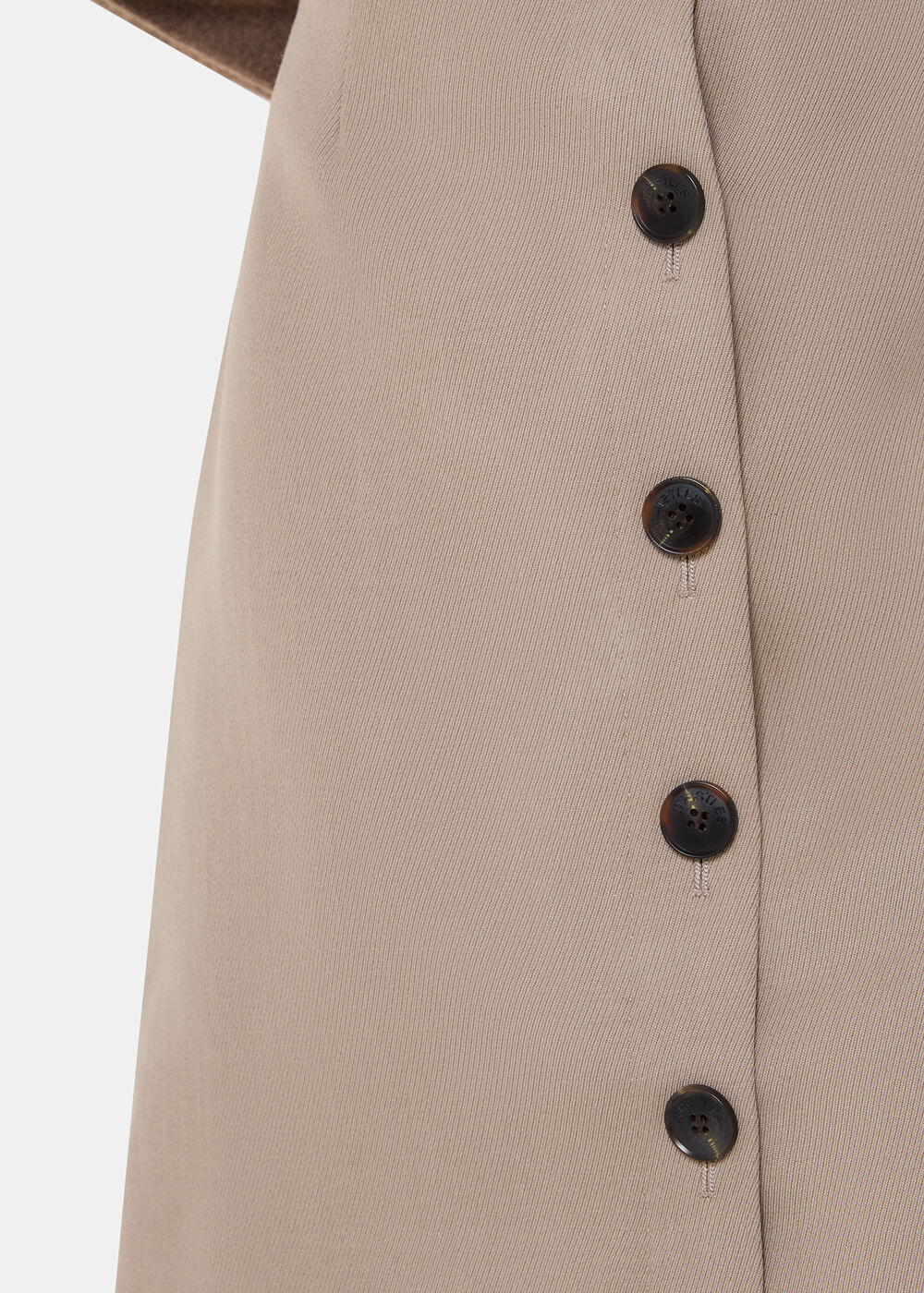 Button Front Wool Mini Skirt
