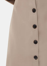 Button Front Wool Mini Skirt