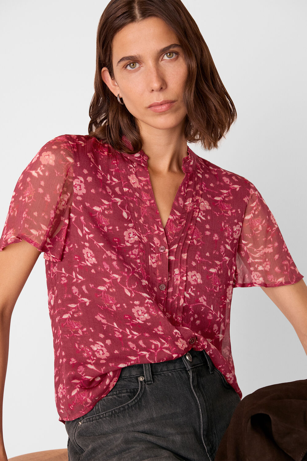 Ditsy Floral V Neck Blouse