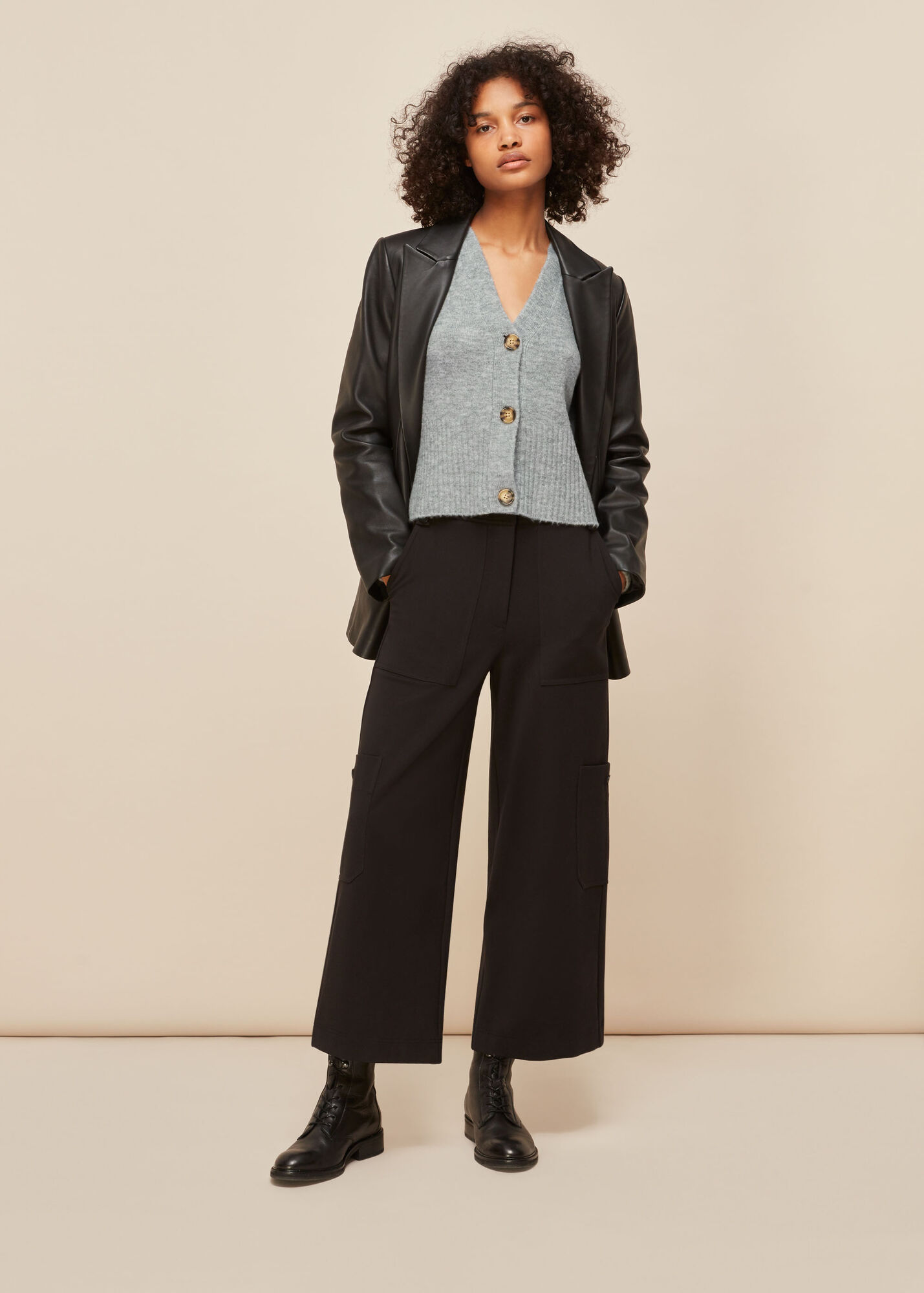 whistles grey cardigan
