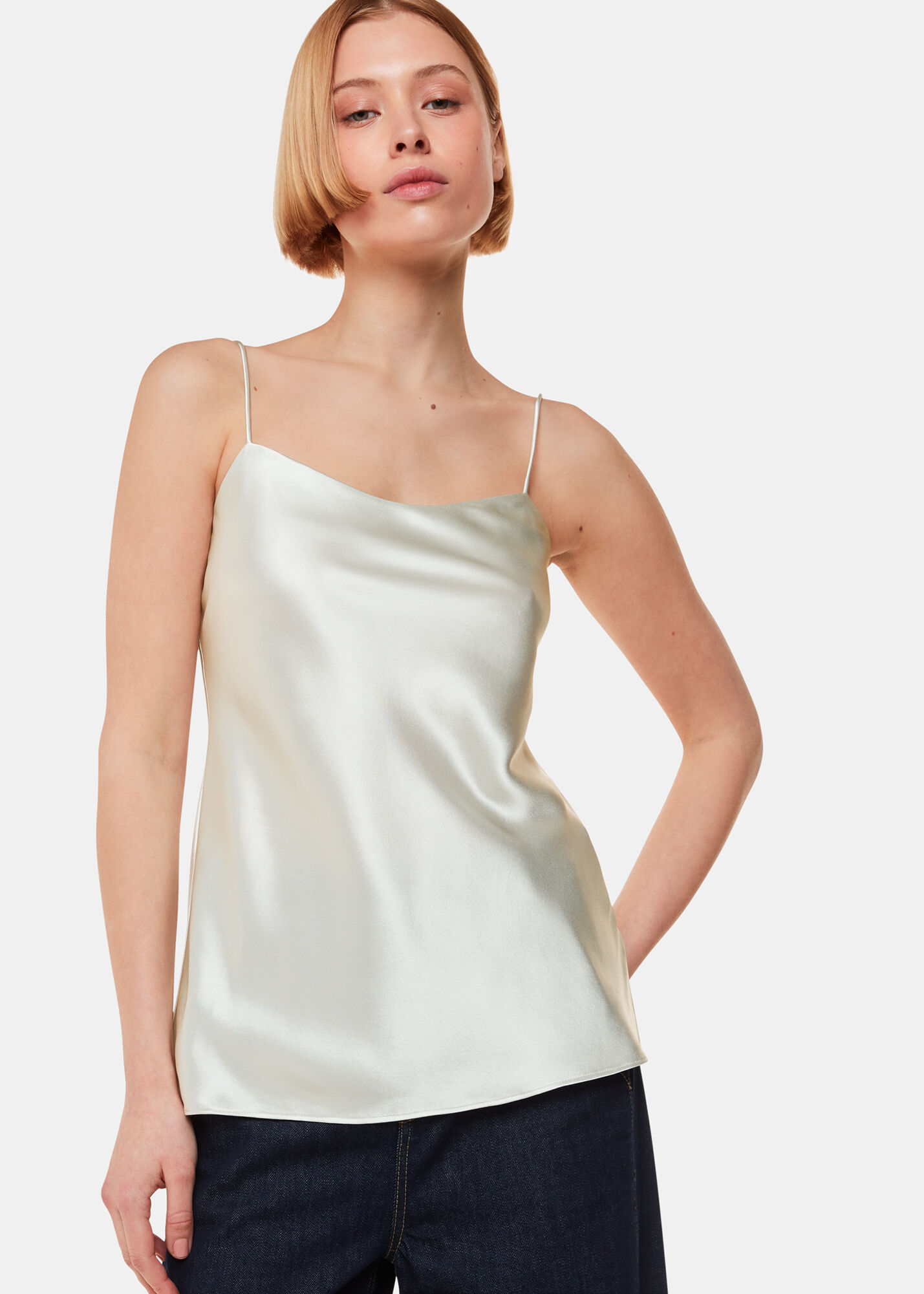 Shop Frame Double-Strap Silk Camisole Top | Saks Fifth Avenue