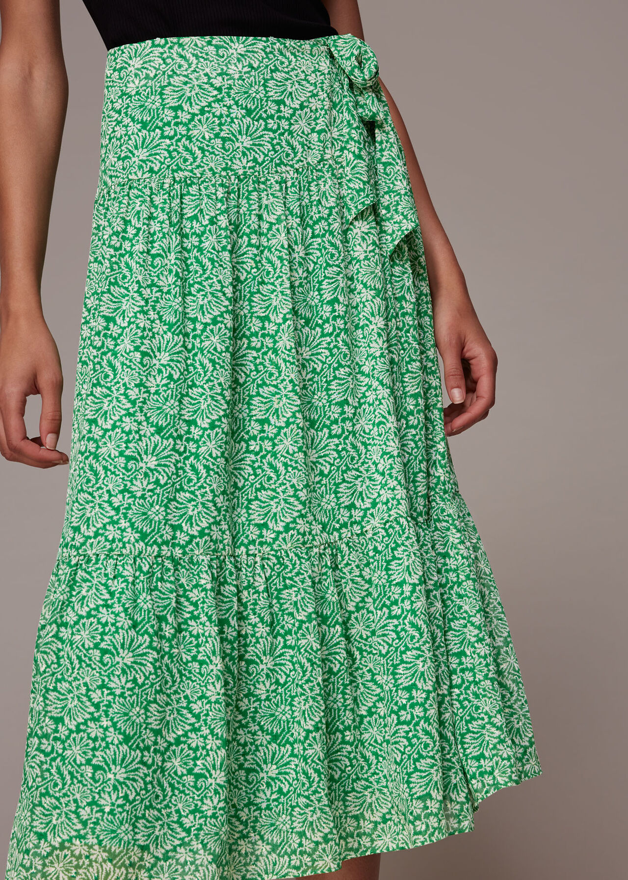 Indo Floral Wrap Skirt