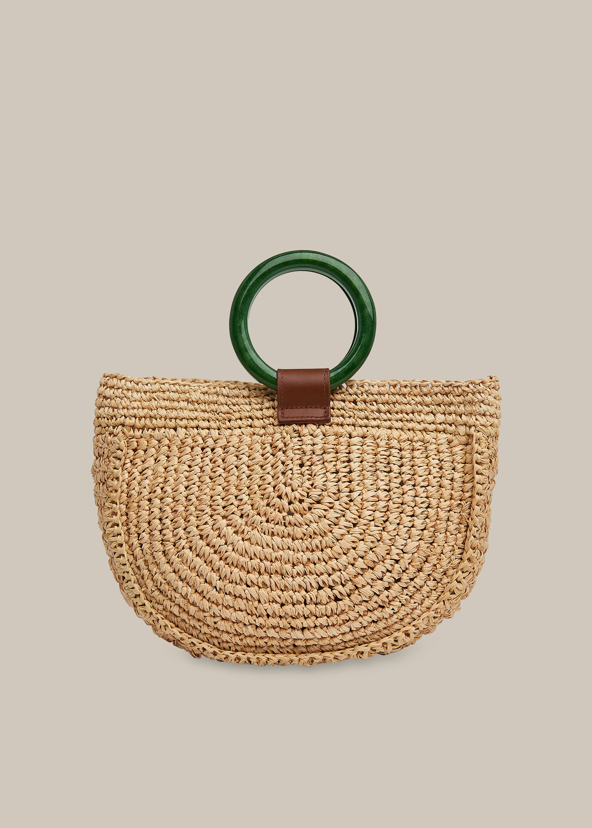 Selby Straw Half Moon Bag