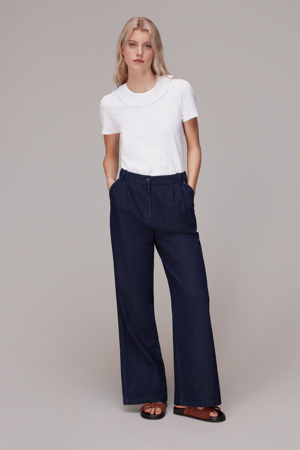 Matilda Broderie Collar Tee