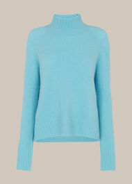 Funnel Neck Knit Pale Blue