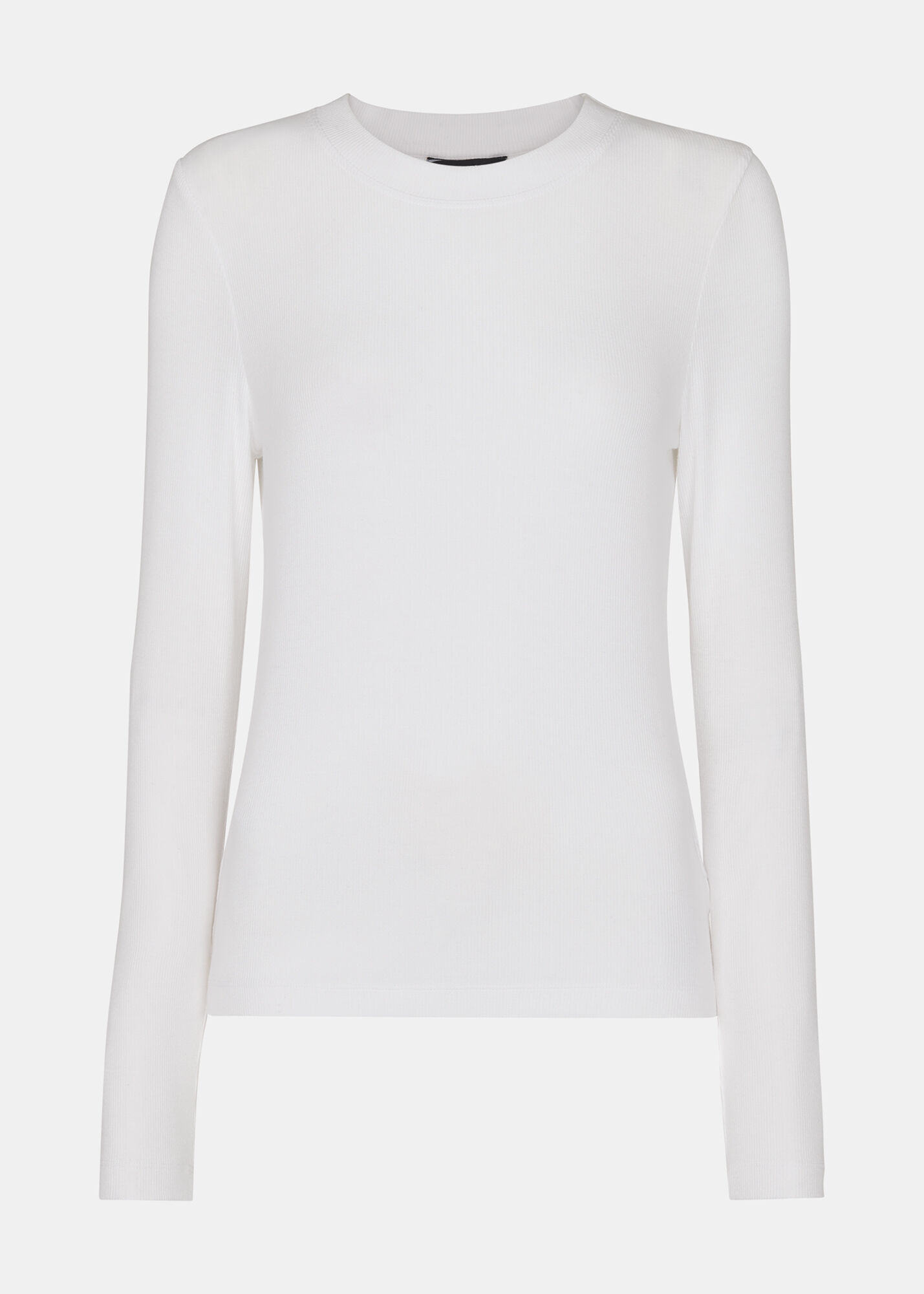 White Essential Ribbed Crew
