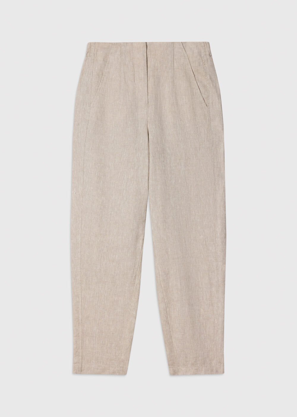 Linen Barrel Leg Trouser