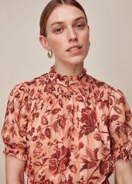 Sophia Prairie Silk Dress Pink/Multi