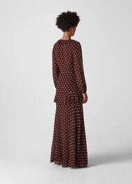 Desiree Spot Frill Maxi Dress