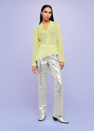 Fallon Seam Detail Silk Shirt