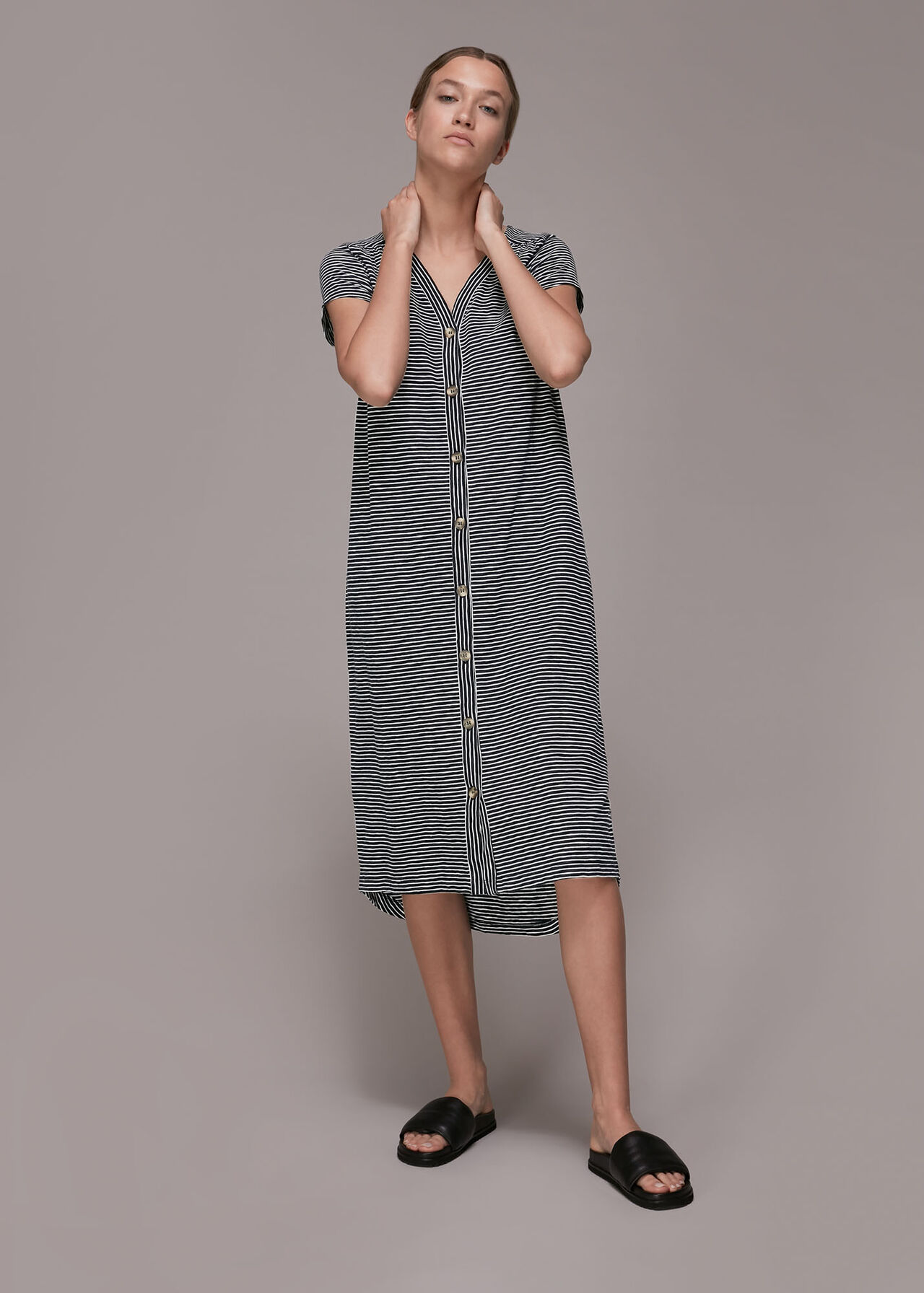 Leonie Stripe Button Dress