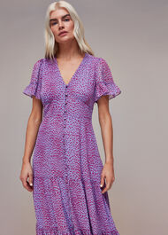 Petite Sketched Cheetah Dobby Dress