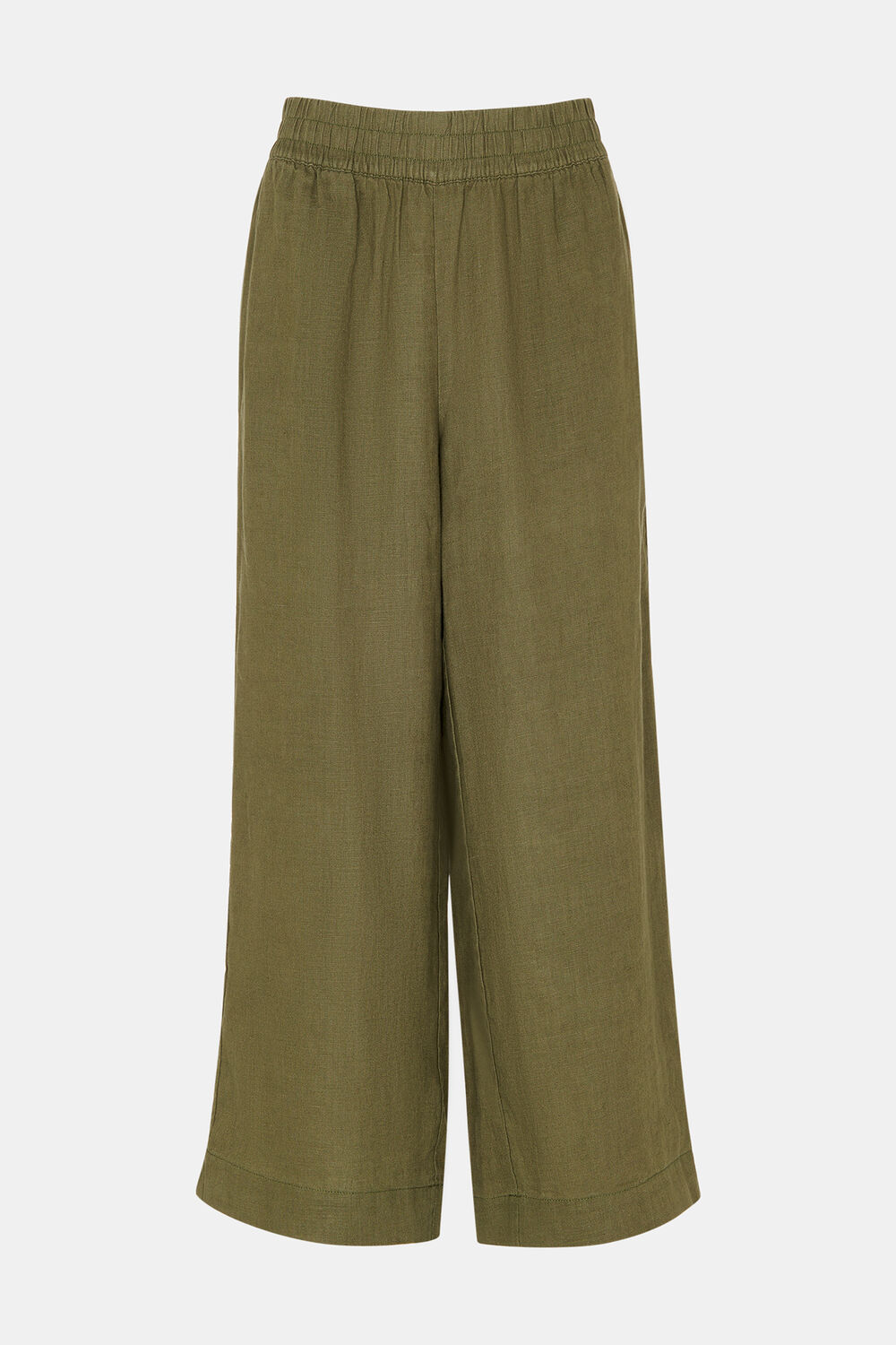 Khaki Petite Linen Pocket Trouser
