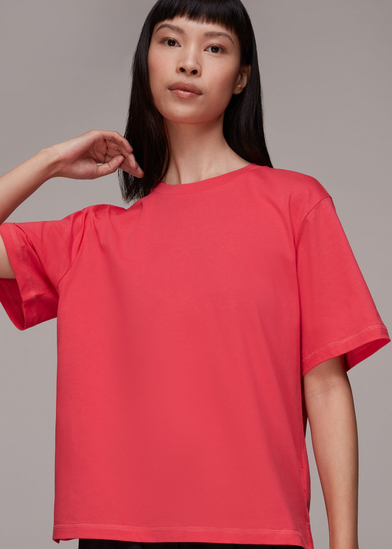 Pink Organic Boyfriend Relaxed Tee WHISTLES