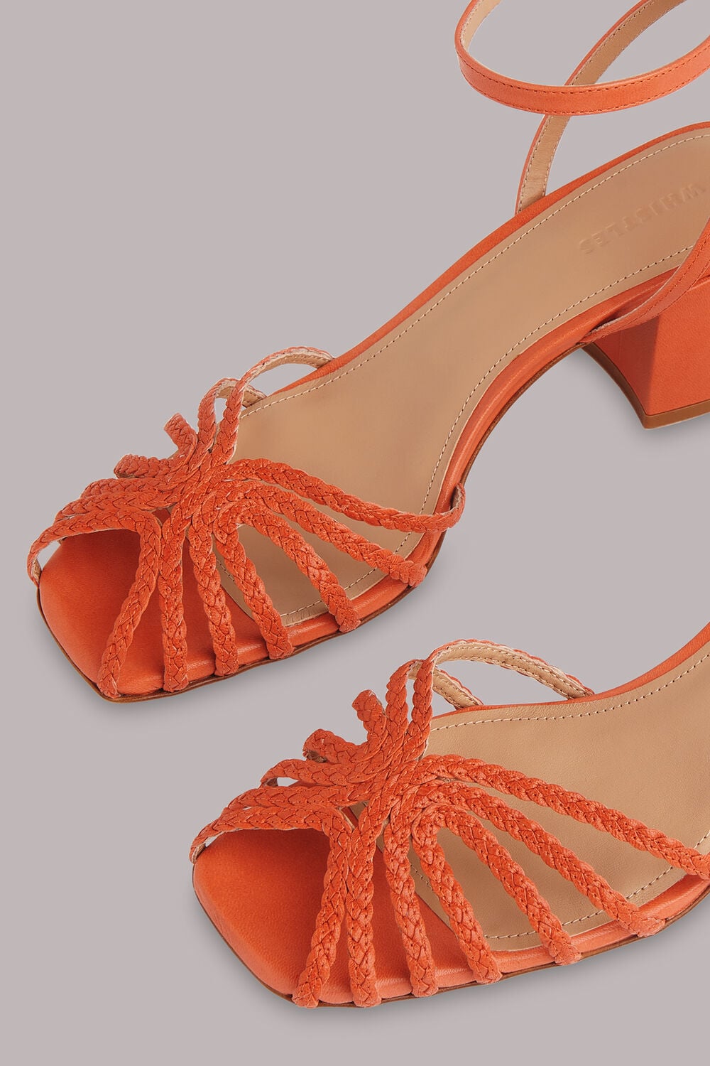 Orange Blakely Plaited Heel Sandal