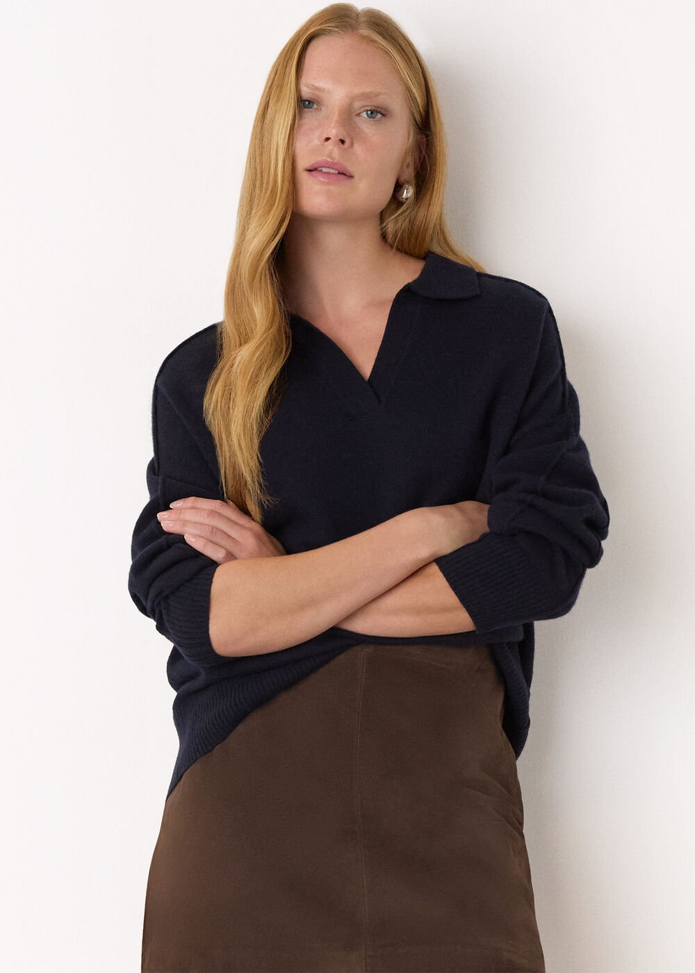 Wool Collar Neck Knit
