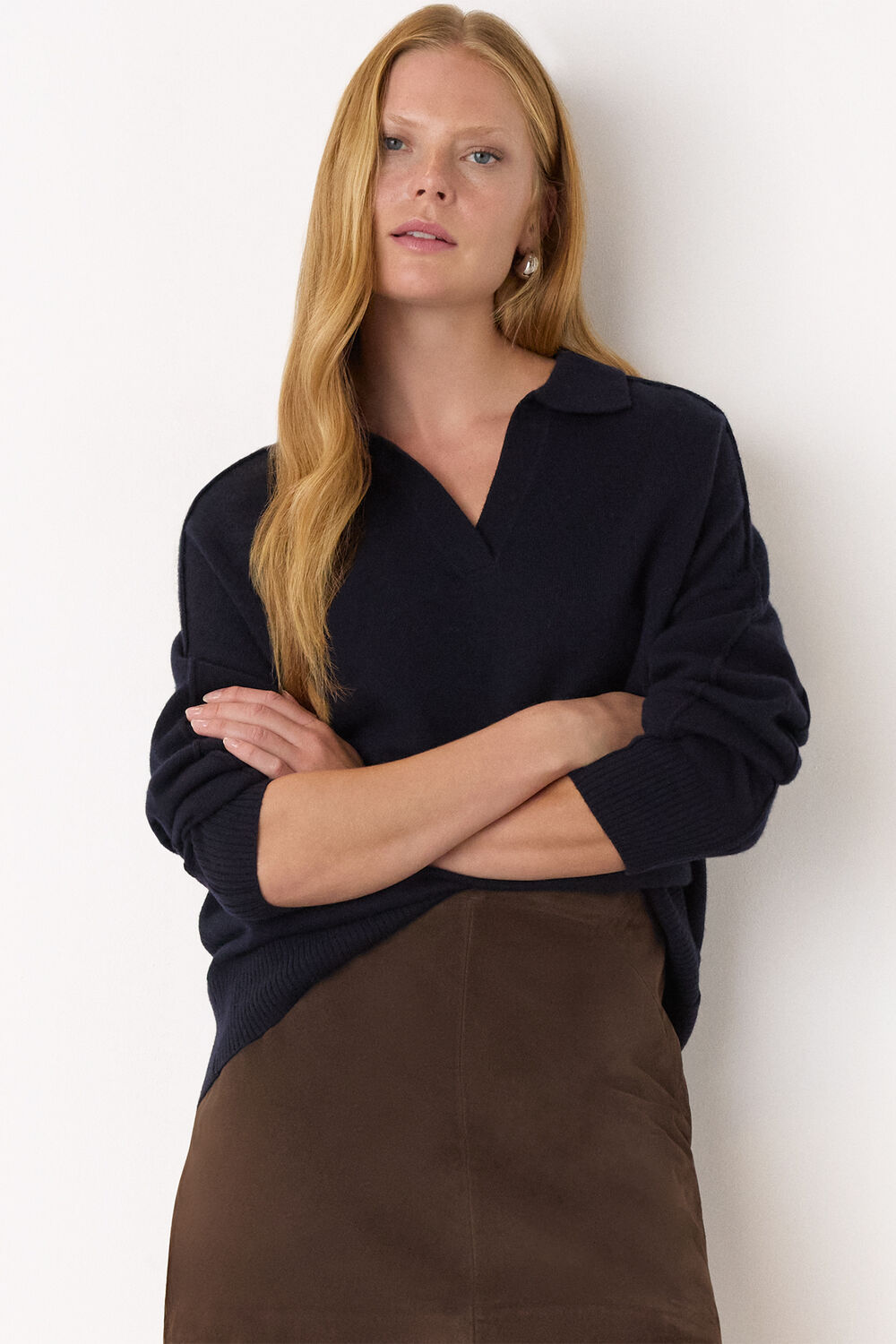 Wool Collar Neck Knit