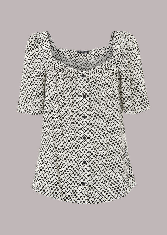 Tia Square Neck Daisy Blouse