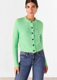 Alpaca Crew Neck Cardigan