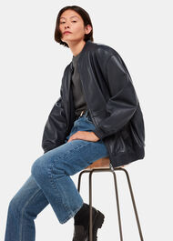 Erin Leather Bomber