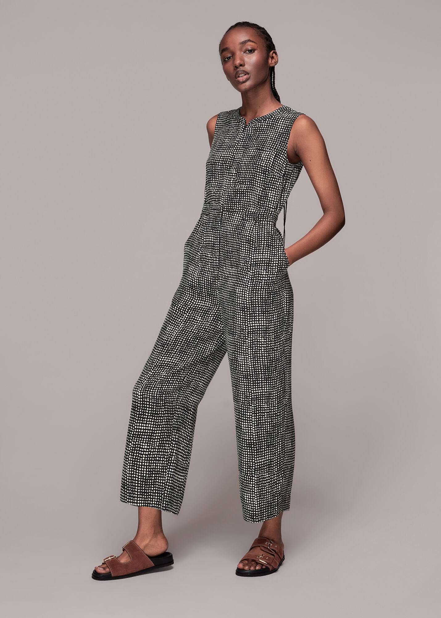 Black discount spotty jumpsuit