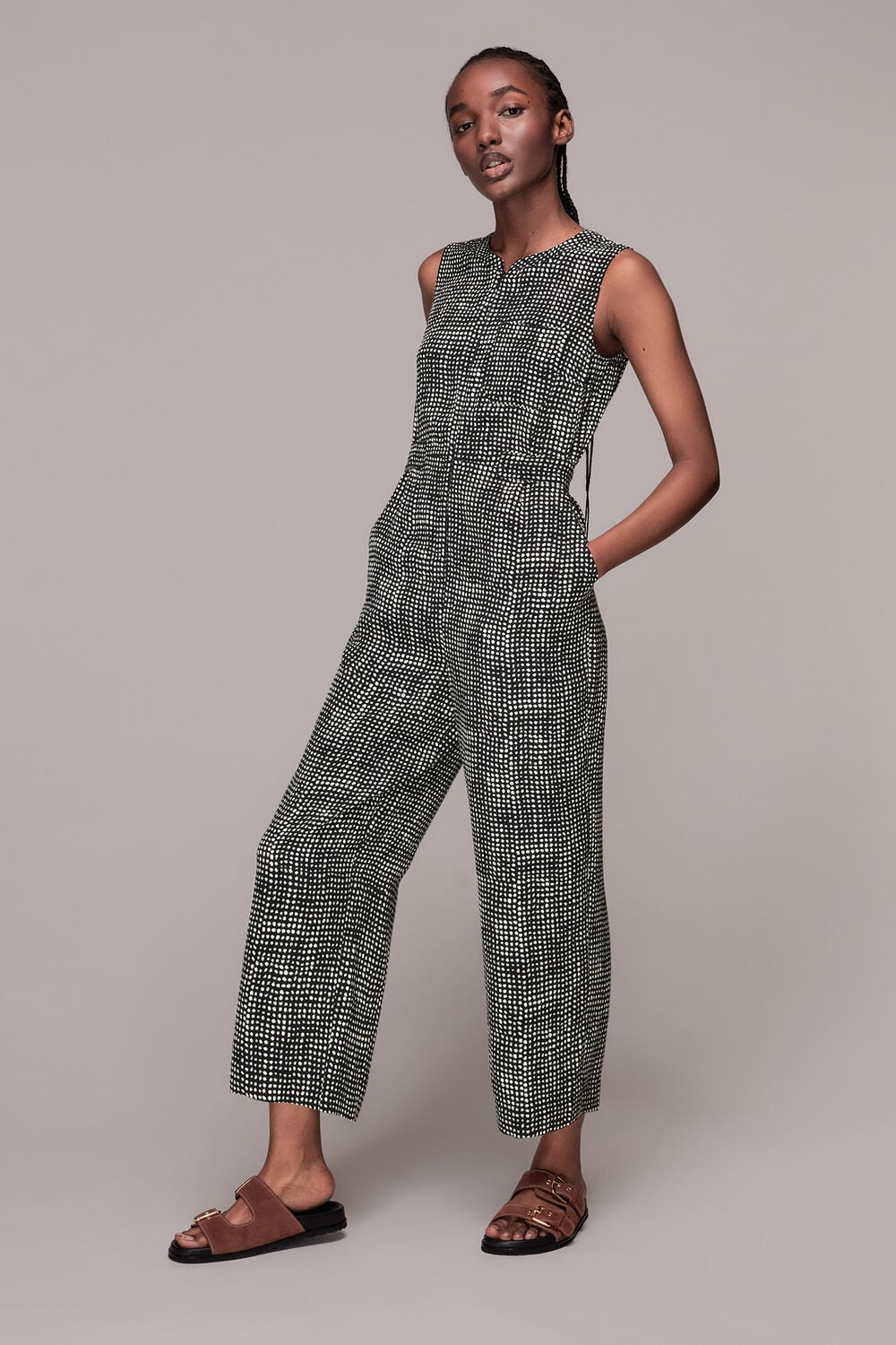 Josie Spotted Check Jumpsuit