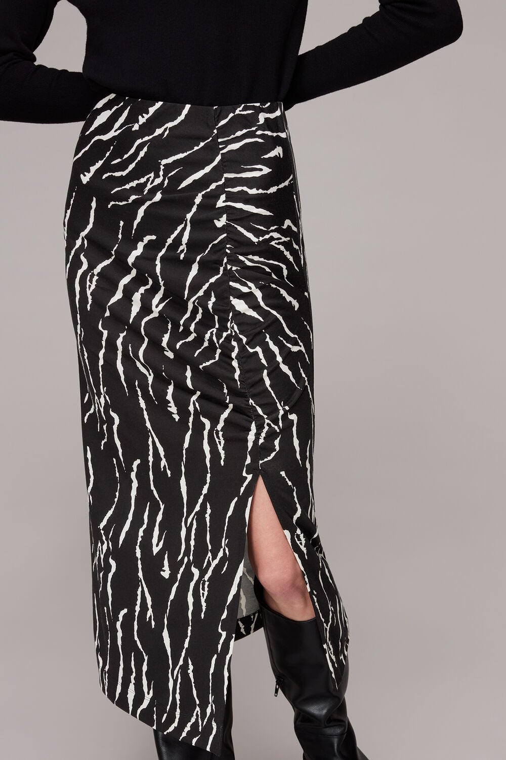 Vertical Tiger Ruched Skirt