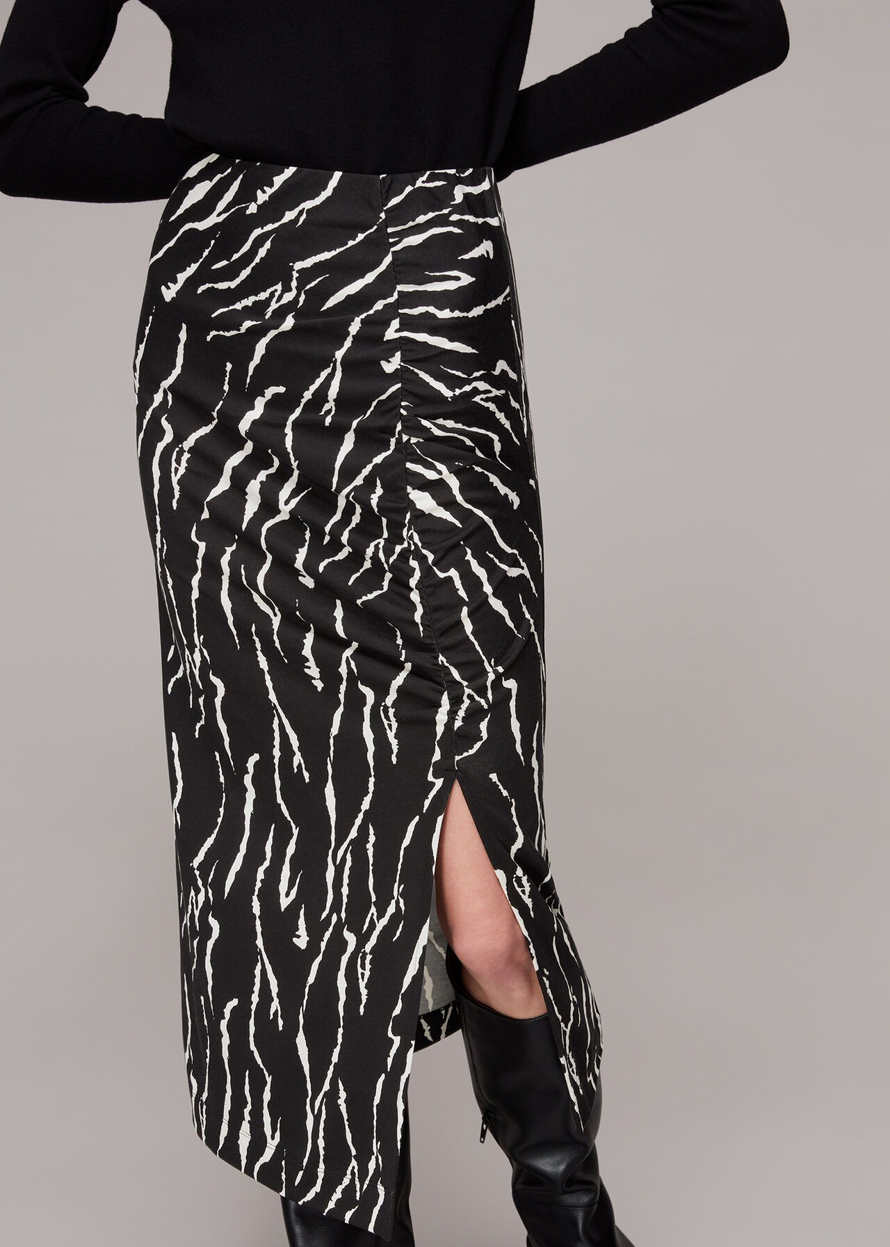 Vertical Tiger Ruched Skirt