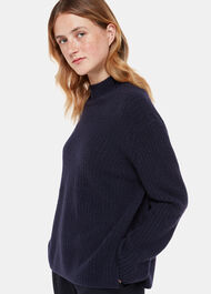 Wool Mix Rib Funnel Neck