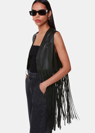 Rei Leather Fringed Waistcoat