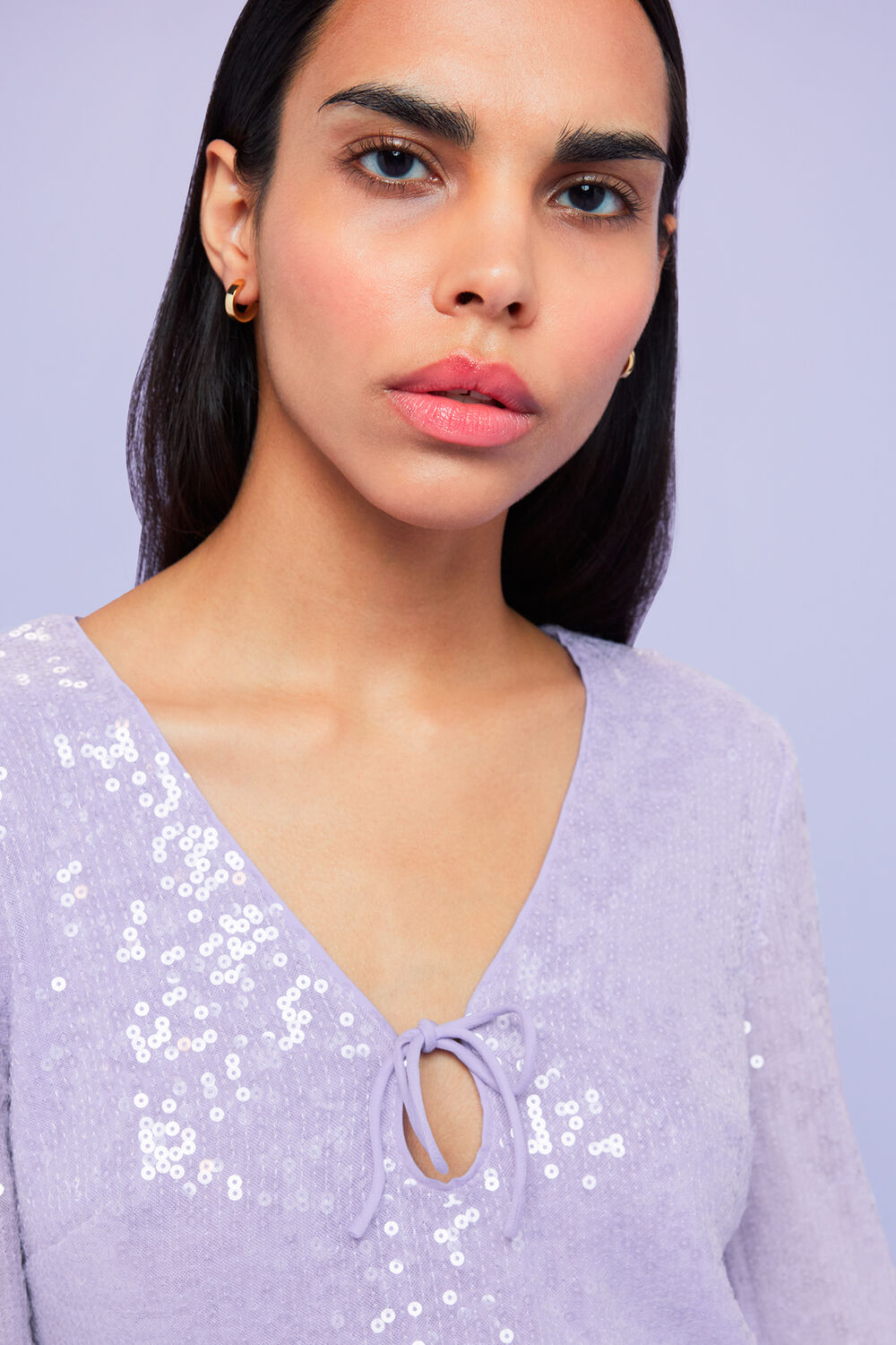 Nola Sequin Keyhole Top
