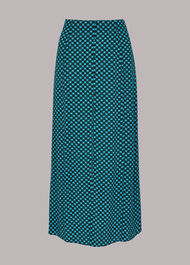 Star Check Button Front Skirt