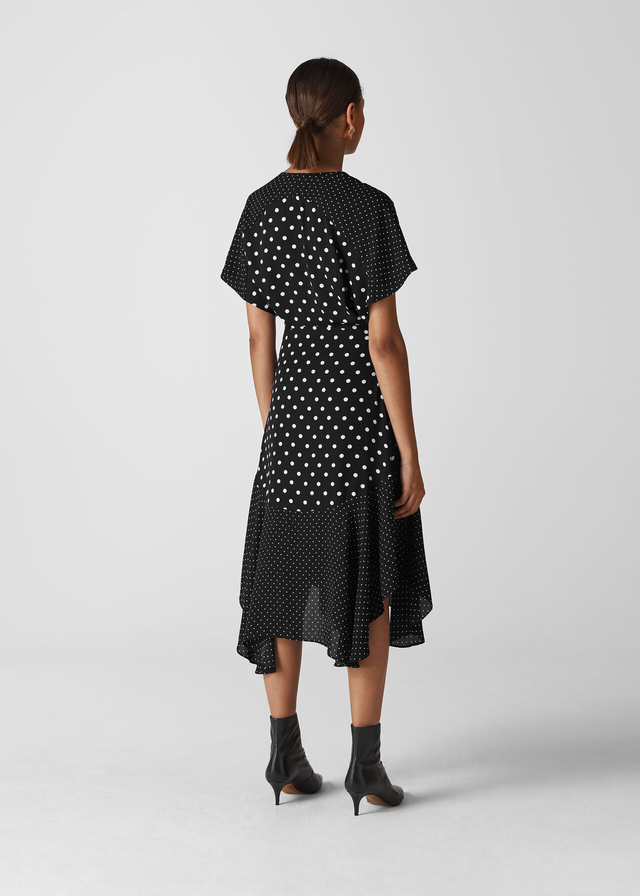 Enise Multi Spot Dress Black/White