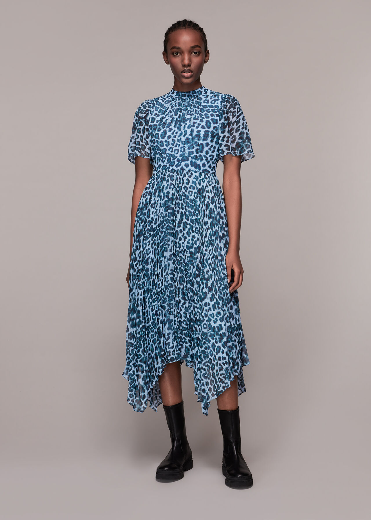 Jungle Cheetah Pleated Dress