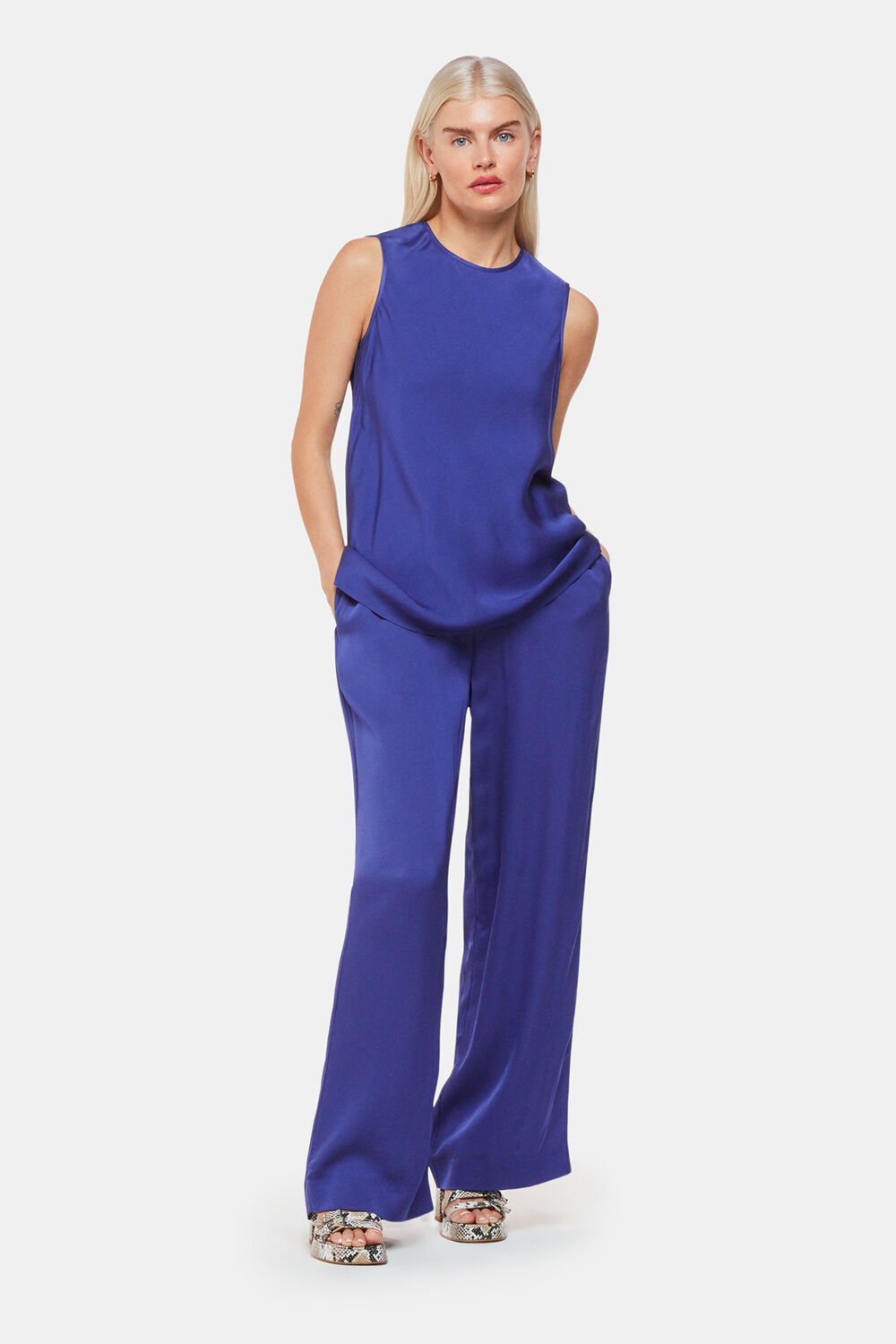Blue Petite Clara Longline Tank