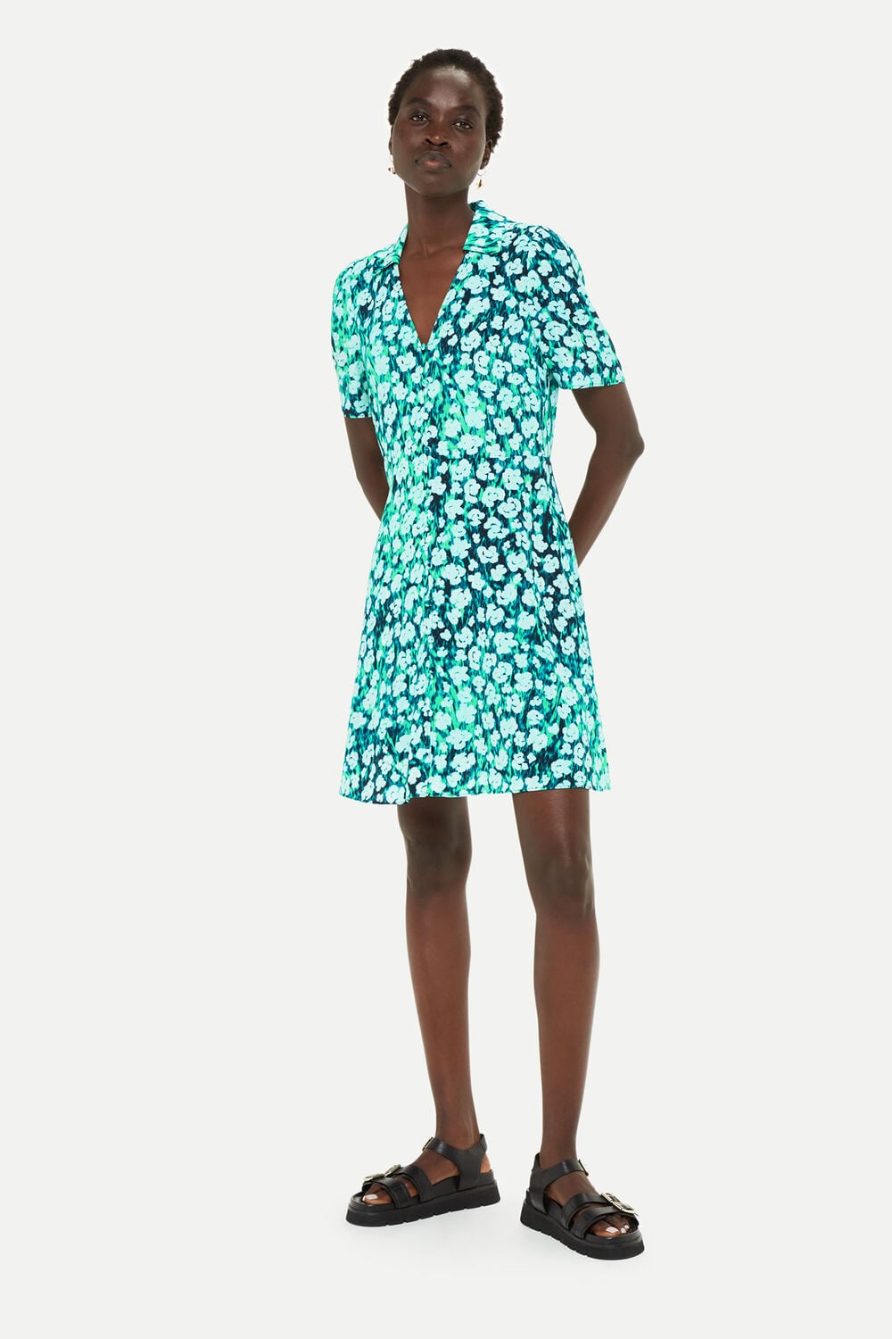 Green Floral Petal Rowan Dress