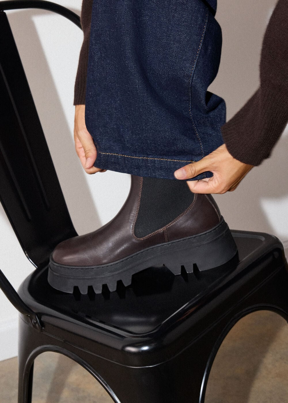 Chocolate Hatton Chunky Chelsea Boot
