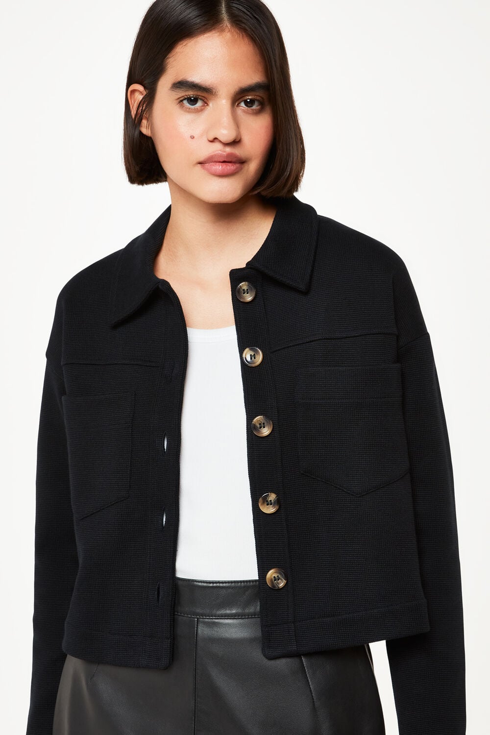 Black Utility Jersey Jacket