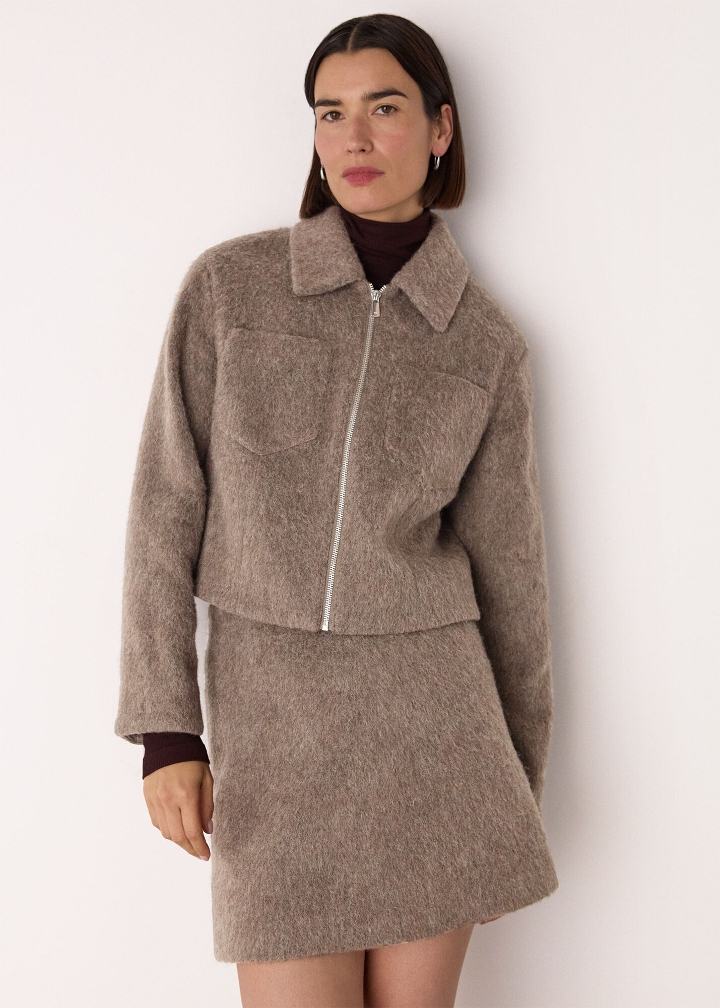 Zip Through Wool Blend Jacket | Whistles US |