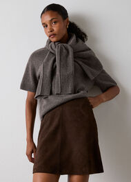 Suede A Line Skirt