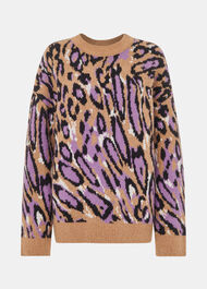 Waving Leopard Jacquard Knit