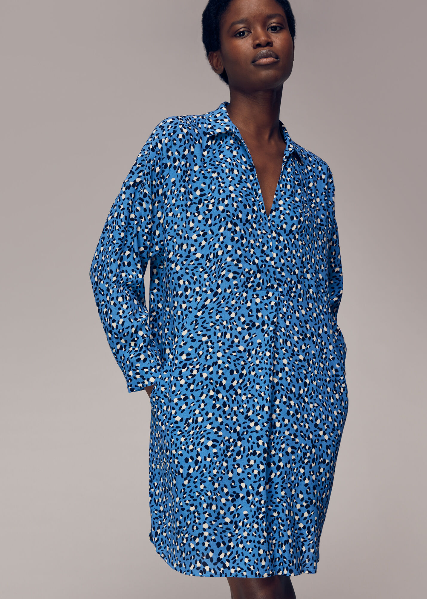 Animal print shirt dress on sale whistles