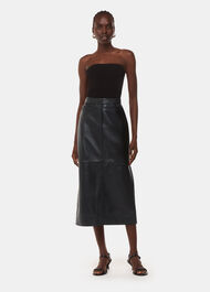 Jamie Leather Midi Skirt