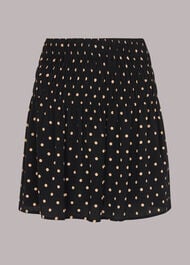 Spot Shirred Mini Skirt