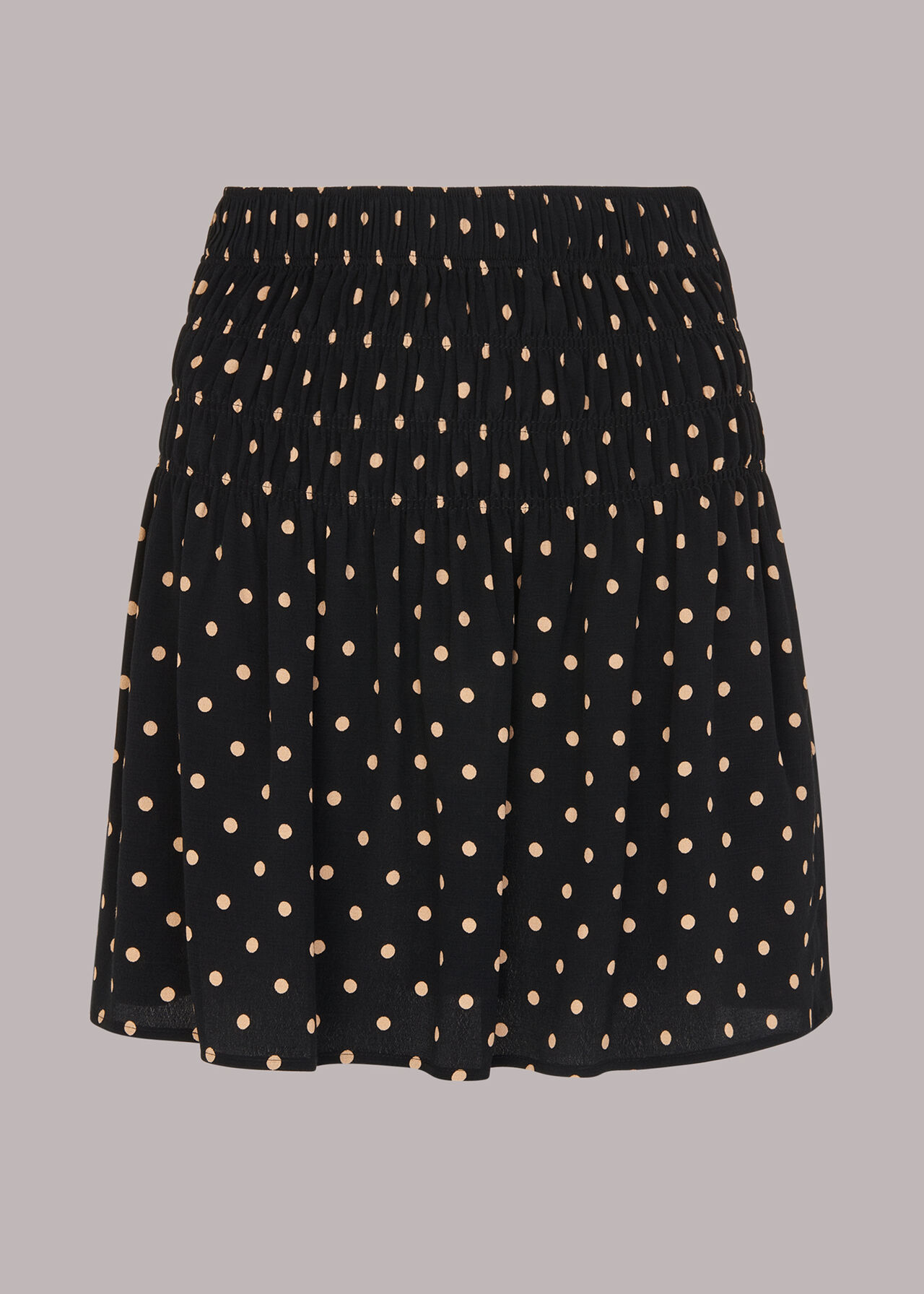 Spot Shirred Mini Skirt