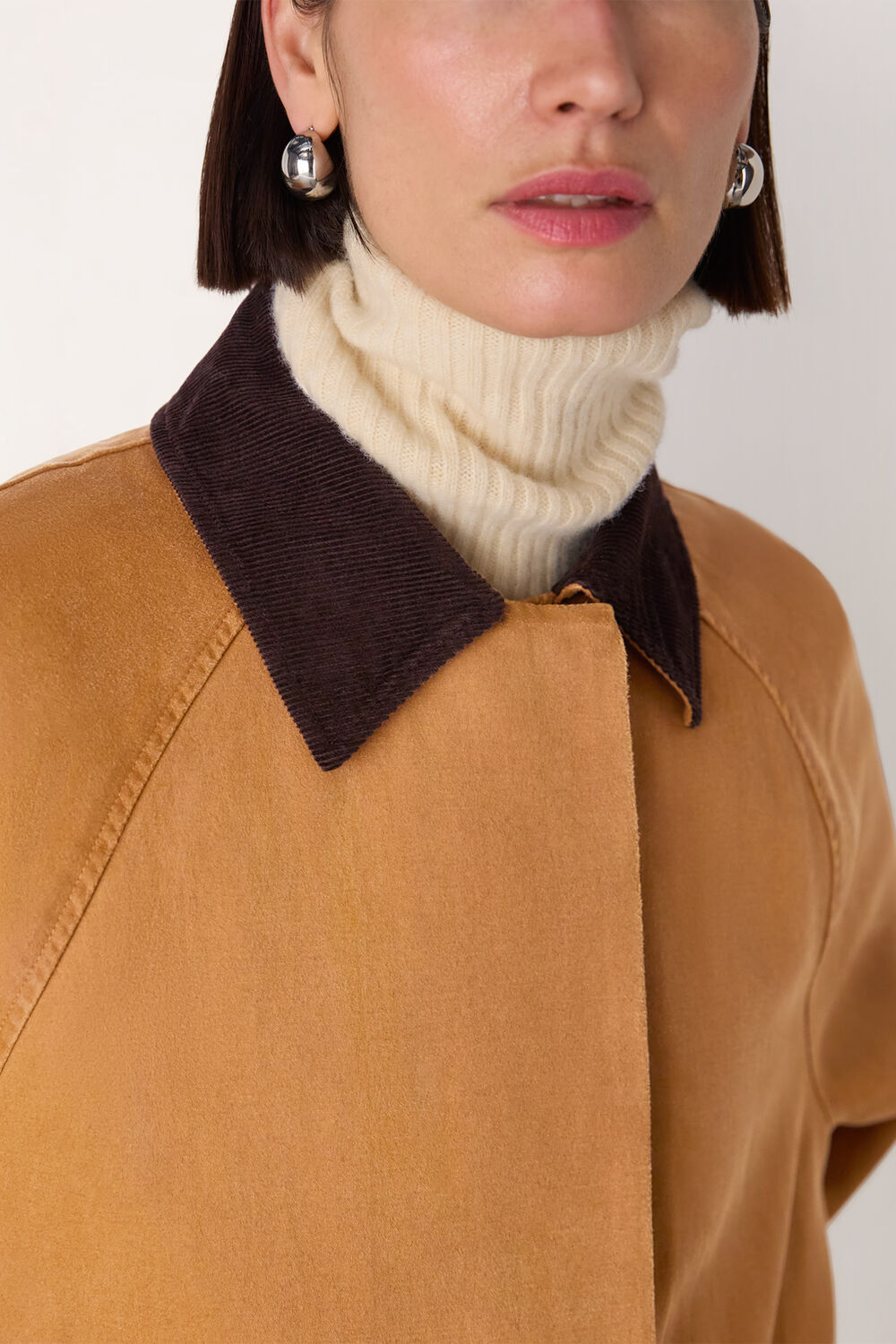 Neutral Gabriella Waxed Overcoat