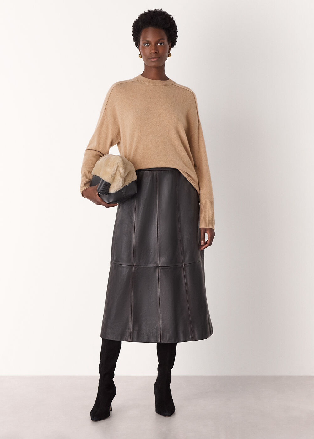 Cashmere Seam Detail Crew Knit