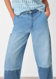 Patchwork Barrel Leg Jean