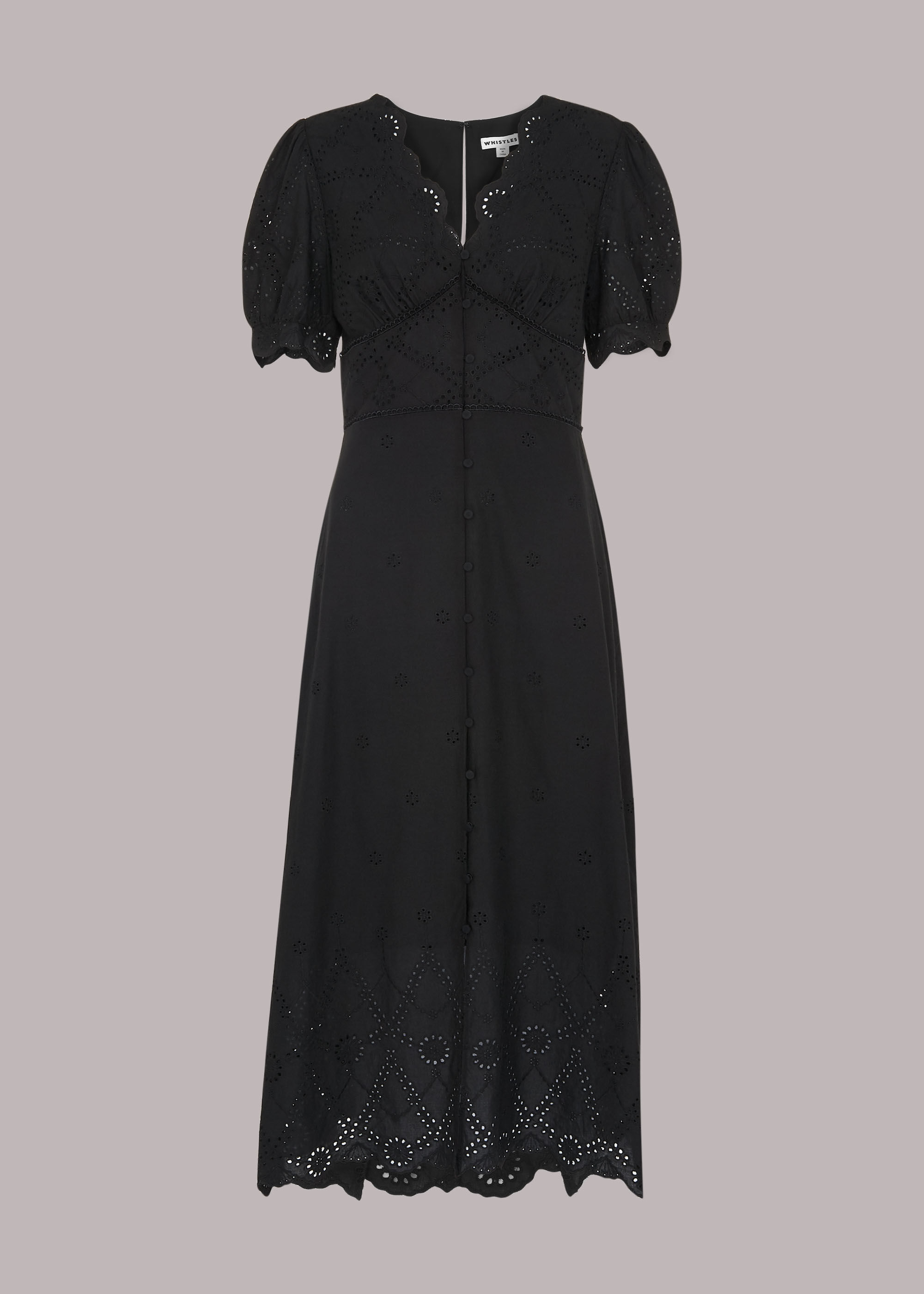 Black Carolyn Broderie Dress