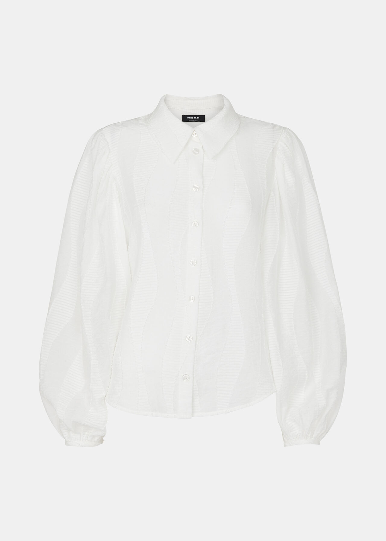 Whistles White Hannah Textured Shirt Whistles White Hannah Textured Shirt